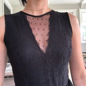 Deep V Black Lace Maxi Dress